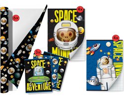 Emoji - Space Monkey - Schoolpakket kaftpapier voor schoolboeken en schriften