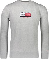 Tommy Hilfiger Sweater Grijs Aansluitend - Maat L - Heren - Herfst/Winter Collectie - Katoen;Elastaan