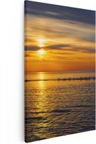 Artaza - Peinture sur toile - Coucher de soleil dans la mer - 60x90 - Photo sur toile - Impression sur toile