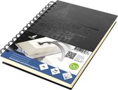livre factice Kangaro A5 Wire-o crème couverture rigide 80 feuilles 140grs design noir