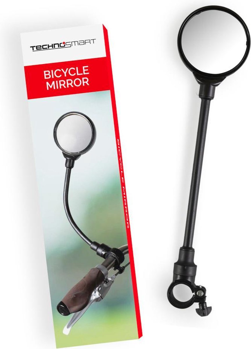 Rétroviseur Vélo 360° Universel – ABS Haute Résistance, Miroir Convexe Grand Angle, Fixation Sur Guidon, Facile à Installer