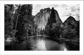 Walljar - Rivier in Yosemite National Park - Zwart wit poster