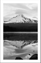 Walljar - Trillium Lake - Zwart wit poster