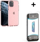 ShieldCase You're A Diamond geschikt voor Apple iPhone 12 Pro Max - 6.7 inch hoesje - roze + glazen Screen Protector