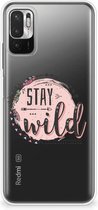 Telefoon Hoesje Xiaomi Redmi Note 10 5G Siliconen Back Cover Transparant Boho Stay Wild