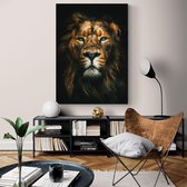 Poster Lion - Dibond - Meerdere Afmetingen & Prijzen | Wanddecoratie - Interieur - Art - Wonen - Schilderij - Kunst