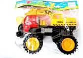 truck met kraan junior 25 x 16 cm geel/zwart/rood 2-delig