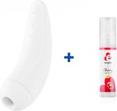 Satisfyer Curvy 2+ - Wit - Luchtdruk Vibrator + EasyGlide Waterbasis Glijmiddel met Kersensmaak - 30ml