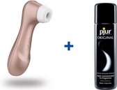 Satisfyer Pro 2 Next Generation - Luchtdruk Vibrator + Pjur Massageolie en Glijmiddel - 250ml