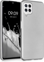 kwmobile telefoonhoesje geschikt voor Samsung Galaxy A22 4G - Hoesje voor smartphone - Back cover in metallic zilver