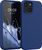 kwmobile telefoonhoesje voor Apple iPhone 13 mini - Hoesje met siliconen coating - Smartphone case in marineblauw
