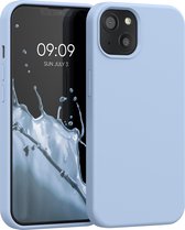kwmobile phone case pour Apple iPhone 13 - Etui avec revêtement en silicone - Etui pour smartphone en bleu clair mat