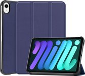 iPad Mini 6 Hoes Luxe Hoesje Book Case - iPad Mini 6 Hoes Cover - Donkerblauw