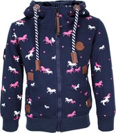 S&C Vestje paardjes blauw limited Kids & Kind Meisjes Blauw - Maat: 98/104