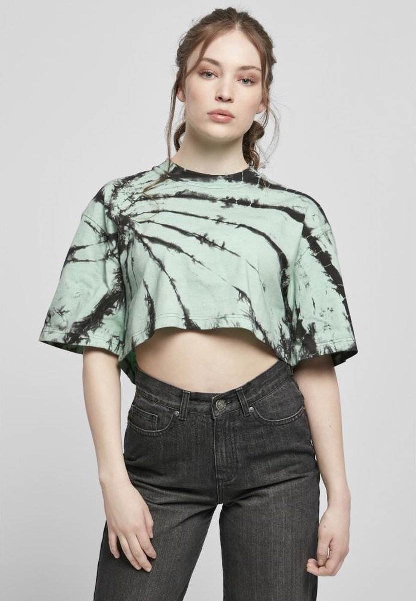 Urban Classics Oversized Tie Dye Crop top 5XL Zwart