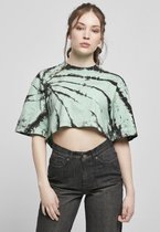 Urban Classics Crop top -4XL- Oversized Tie Dye Zwart/Groen