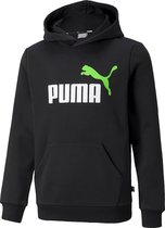 Puma Essentials+ Two-Tone Big Logo Trui / Hoodie - Zwart Kinderen - Maat 152