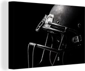 Tableau Toile Football Américain - Casque - Zwart - 30x20 cm - Décoration murale