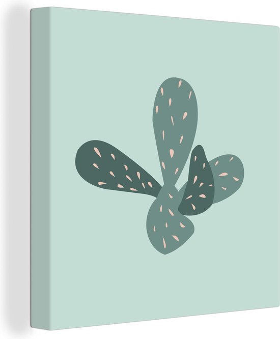 Tableau Été - Cactus - Abstrait - 90x90 cm - Décoration murale