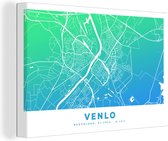 Peinture sur toile City Map - Venlo - Nederland - Blauw - 180x120 cm - Décoration murale XXL