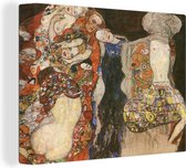 Canvas Schilderij Painting the bride - Gustav Klimt - 120x90 cm - Wanddecoratie