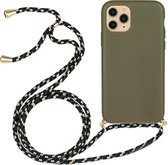 Lunso - Backcover hoes met koord - iPhone 13 Mini - Army Groen