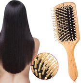 Brosse à cheveux Bamboe Brosse à Cheveux pour Long Court Épais Mince Bouclés Droit Ondulés Cheveux Droog Peigne Poils pour Hommes Femmes Enfants