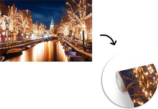 Papier Peint - Papier Papier peint photo Lumière - Nuit - Amsterdam - Largeur 360 cm x hauteur 240 cm
