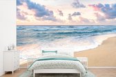 Behang - Fotobehang Strand - Wolken - Pastel - Breedte 600 cm x hoogte 400 cm