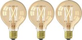 3 stuks Calex LED Globe G80 E27 4W 2100K Goud Dimbaar