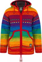 Gebreid Wollen Dames Vest van Schapenwol met Polyester Fleece voering en afneembare capuchon - SHAKALOHA - W Shaker ZH Spectrum 3XL