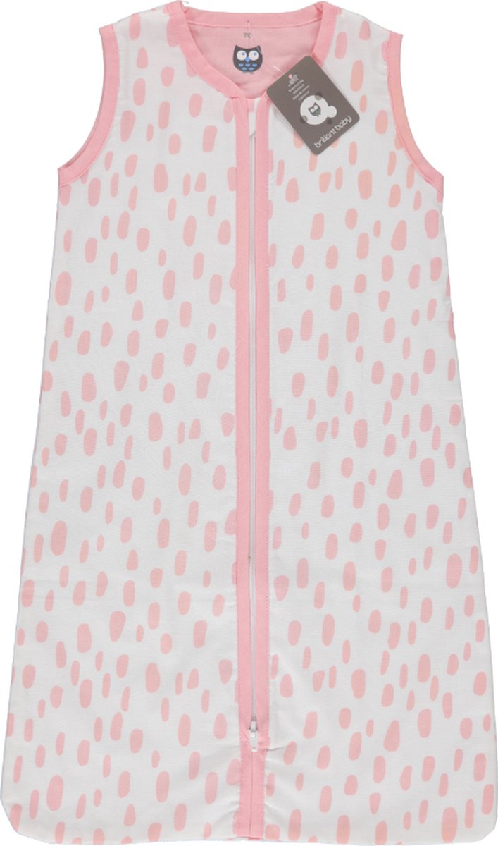 Briljant Baby Slaapzak Zomer Baby Dots Wit/Roze - 90cm - Baby Zomerslaapzak