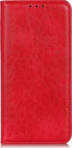 OnePlus Nord N100 Hoesje - Mobigear - Cowboy Serie - Kunstlederen Bookcase - Rood - Hoesje Geschikt Voor OnePlus Nord N100