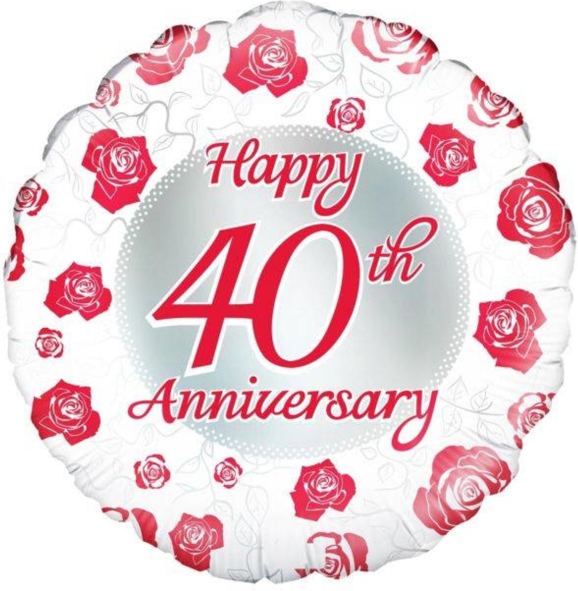 Oaktree - Folieballon - Happy 40th anniversary - Zonder vulling
