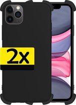 Hoes voor iPhone 11 Pro Max Hoesje Shock Proof Case - Hoes voor iPhone 11 Pro Max Hoes Cover - Zwart - 2 Stuks