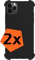 Hoes voor iPhone 11 Pro Hoesje Shock Proof Zwart - Hoes voor iPhone 11 Pro Hoesje Zwart Case Shock - Hoes voor iPhone 11 Pro Shock Proof Back Cover - Zwart - 2 Stuks