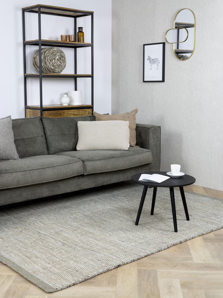 MOMO Rugs - Teppe Grey White Vloerkleed - 160x230 cm - Rechthoekig - Laagpolig, Structuur Tapijt - Industrieel, Landelijk, Scandinavisch - Grijs, Wit