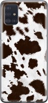 Samsung Galaxy A51 Telefoonhoesje - Transparant Siliconenhoesje - Flexibel - Met Dierenprint - Koeien Patroon - Bruin