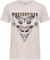 Only T-shirt Onllucy Life Reg S/s Butterfly Top 15235743 Pumice Stone/masterpiece Dames Maat - S