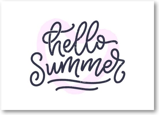 Hello Summer!  | Canvas Liggend | Besteposter | Tekstposters