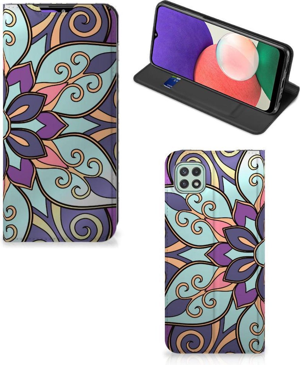 Samsung Galaxy A22 5G Smart Cover Purple Flower