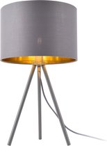 Tafellamp Metz tripod lamp metaal stof Ø30 cm E14 grijs goud