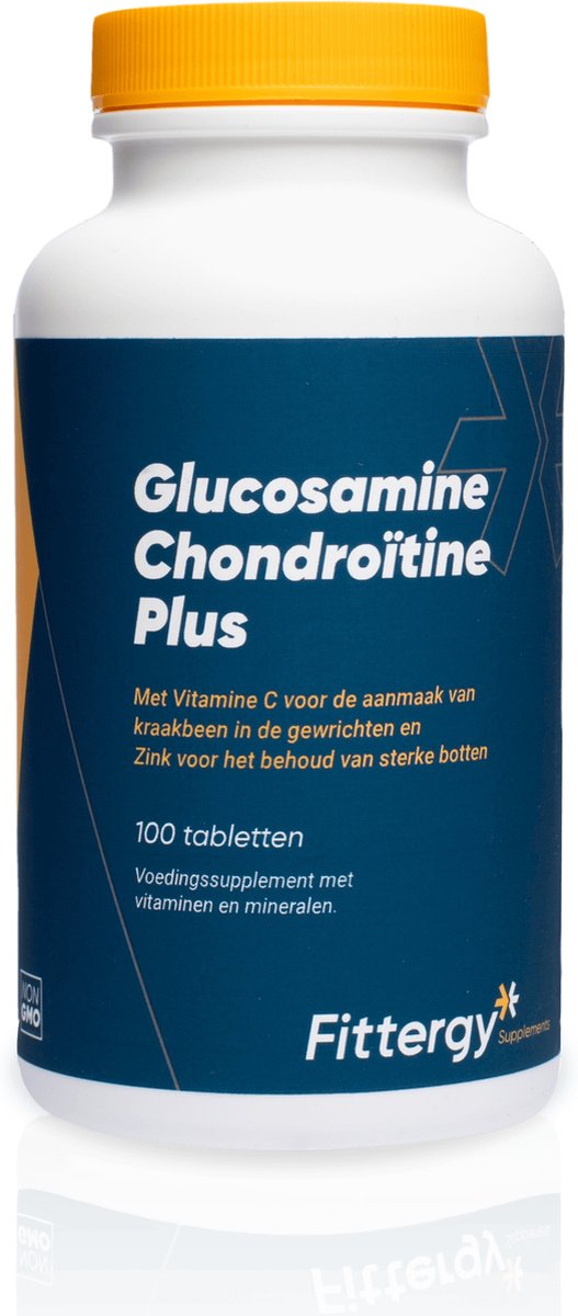 Goedkoopste Fittergy Supplements - Glucosamine Chondroitine Plus - 100 tabletten - Met vitamine C en zink voor het behoud van sterke botten - Glucosamine - voedingssupplement