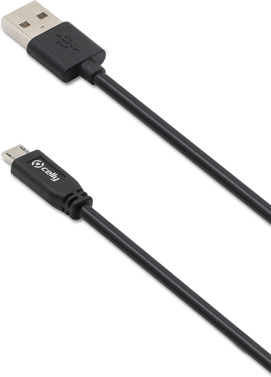 Celly Oplaadkabel 12W - USB kabel - USB-A naar Micro-USB kabel - 3.0m - Zwart