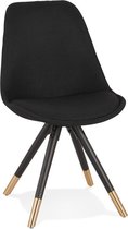 Alterego Vintage 'POPI' stoel van zwarte stof en hout