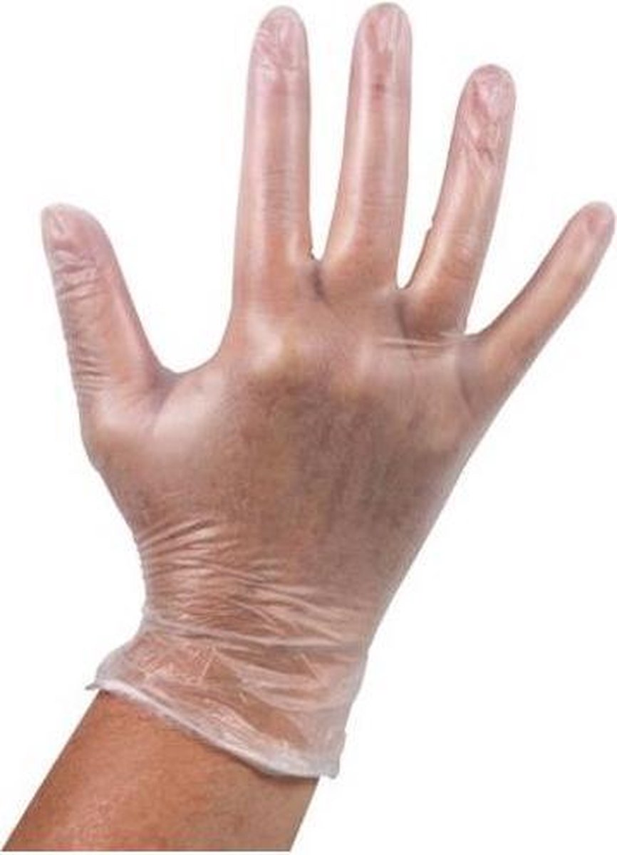 Goedkoopste Vinyl wegwerphandschoenen transparant poedervrij maat XL doos 100 stuks