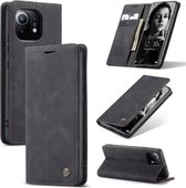 CaseMe - Hoesje geschikt voor Xiaomi Mi 11 - Wallet Book Case - Magneetsluiting - Zwart