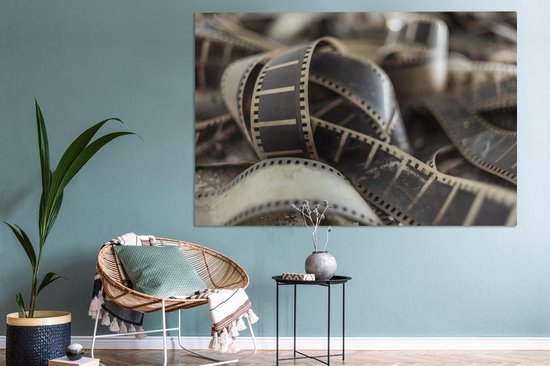 Toile Peinture Vintage - Rouleau de Film - Tissu - 150x100 cm - Décoration murale