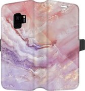 Samsung Galaxy S9 Telefoonhoesje - Portemonneehoesje  - Met pasjeshouder - Met Marmerprint - Marmer - Roze