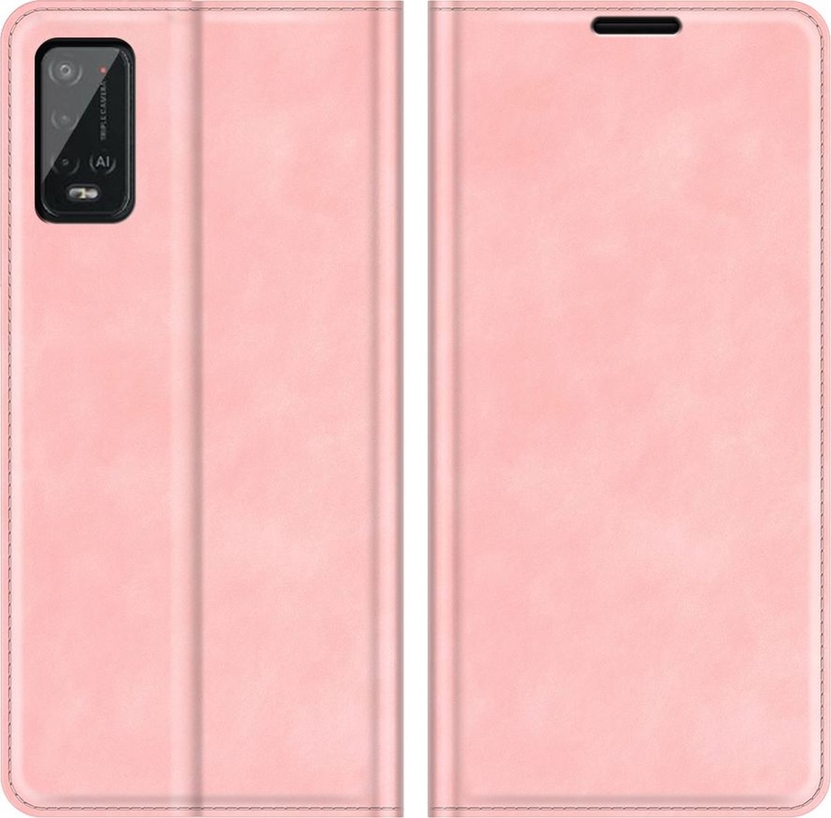 Mobigear Telefoonhoesje geschikt voor Wiko Power U20 Hoesje | Mobigear Retro Slim Bookcase Portemonnee | Pasjeshouder voor 3 Pasjes | Telefoonhoesje voor Pinpas / OV Kaart / Rijbewijs - Roze